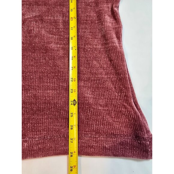 Lukse Womens Dusty Rose Ribbed Texture Long-Sleeve top Velour size 1X New - Picture 10 of 11